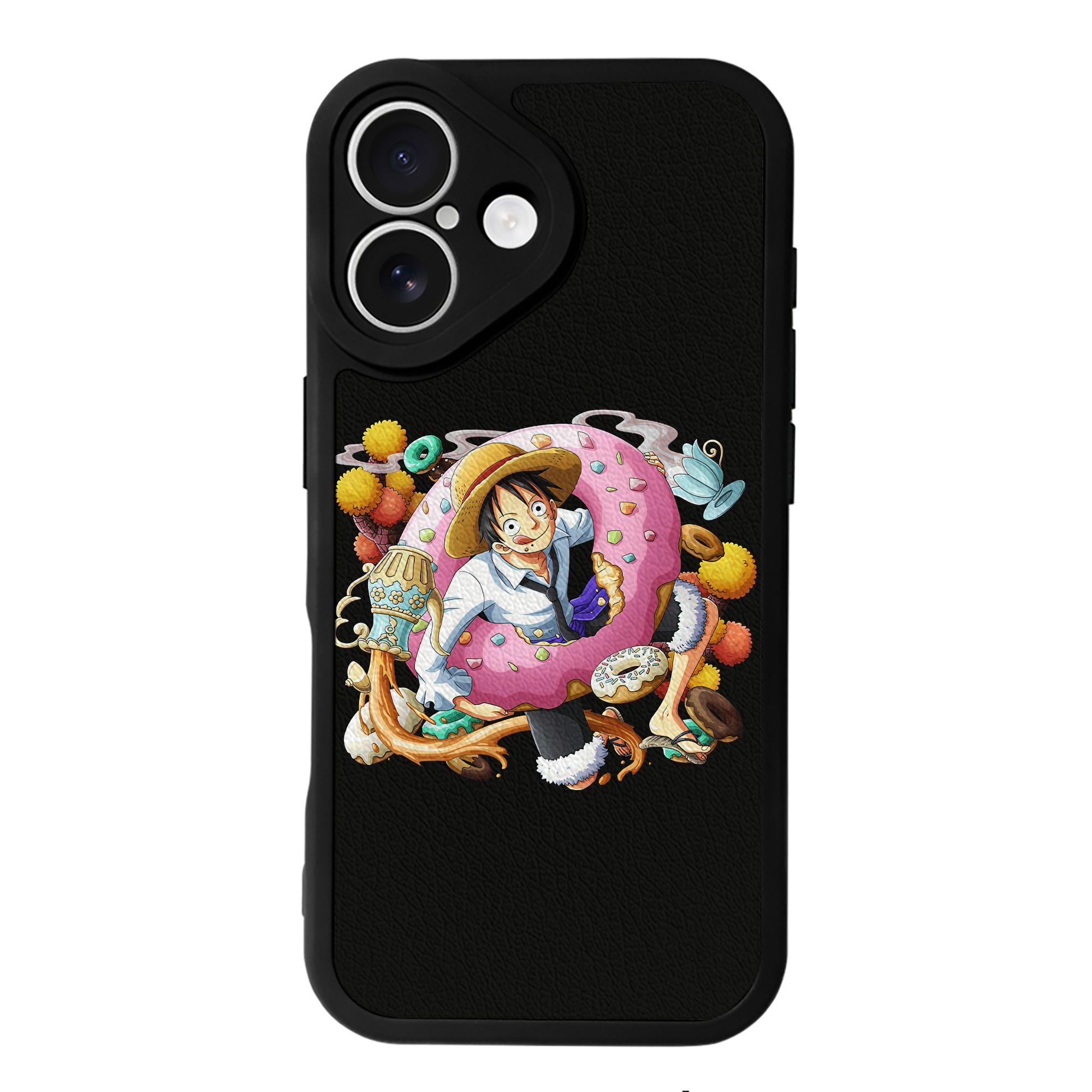 （画像用） ワンピース モンキー・D・ルフィ ONE PIECE Monkey D. Luffy 【iPhone 16シリーズ対応】シリコンスマホケース（レザー調） 材質：シリコン